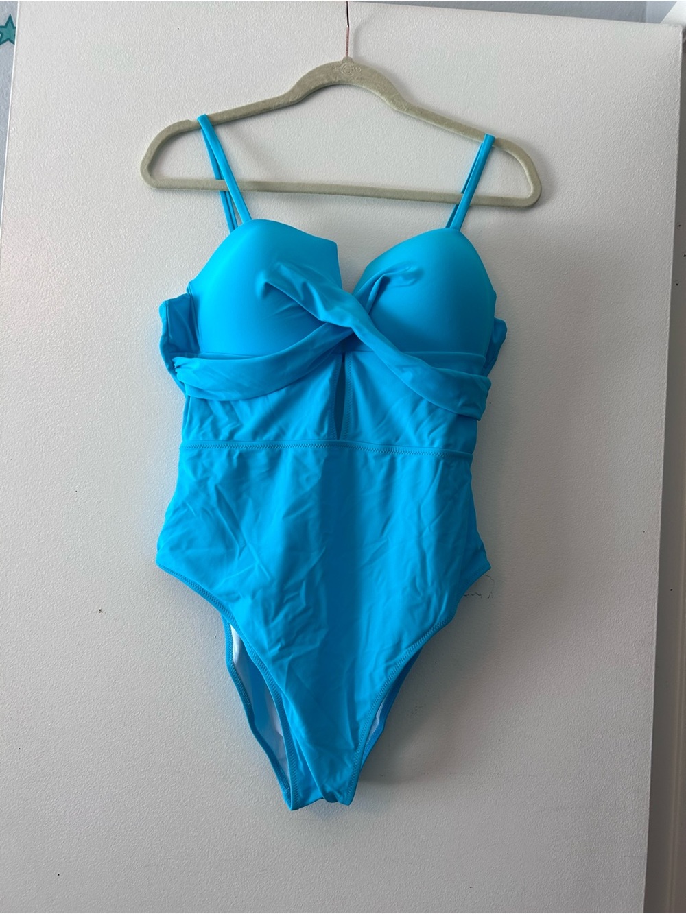 Women’s Turquoise One-Piece Swimsuit with Twist Front
